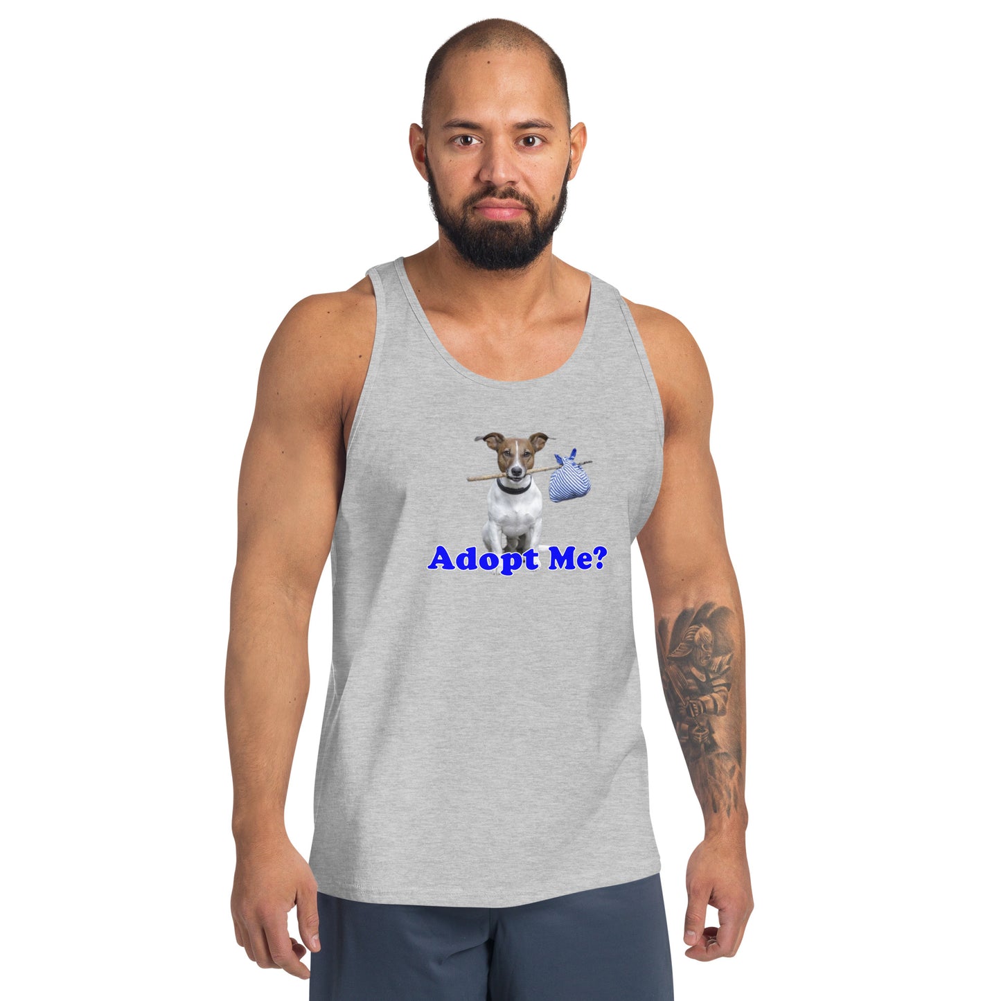 "Adopt Me?" Dog Lovers 100% cotton Tank Top by Mighty Shirt
