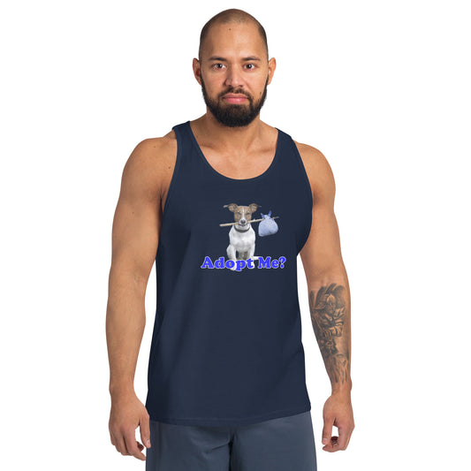 "Adopt Me?" Dog Lovers 100% cotton Tank Top by Mighty Shirt