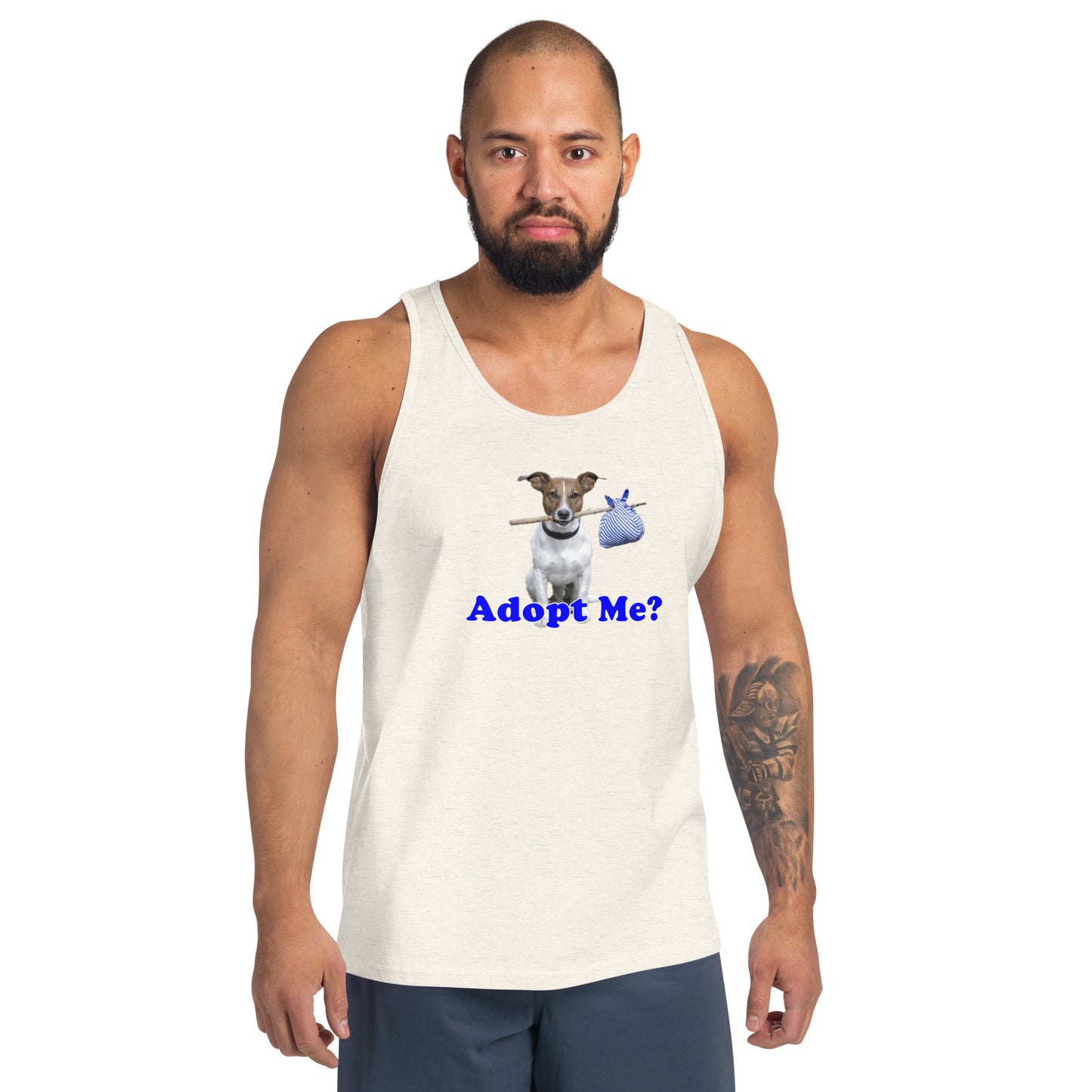 "Adopt Me?" Dog Lovers 100% cotton Tank Top by Mighty Shirt