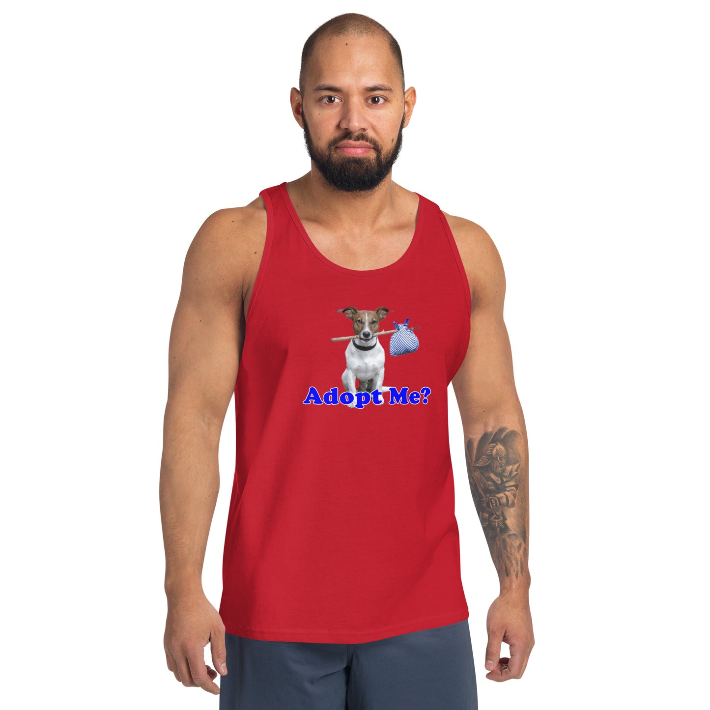 "Adopt Me?" Dog Lovers 100% cotton Tank Top by Mighty Shirt