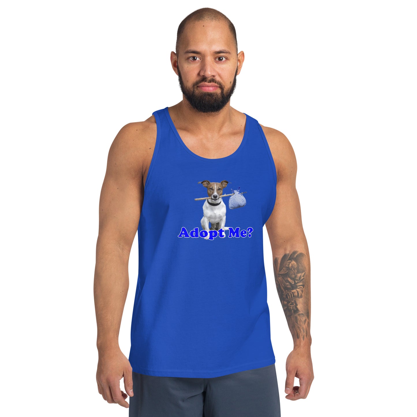 "Adopt Me?" Dog Lovers 100% cotton Tank Top by Mighty Shirt