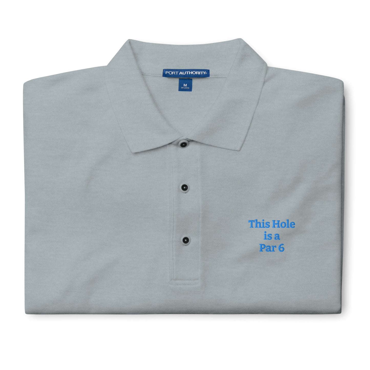 Par 6 funny embroidered golf polo Mighty Shirt