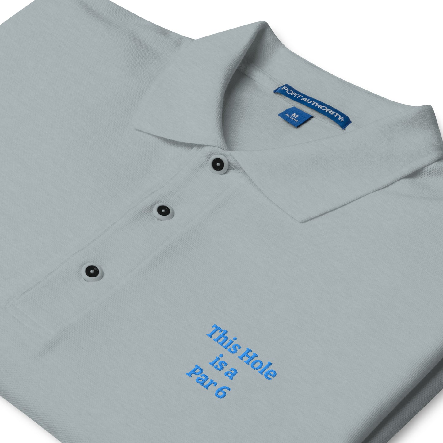 Par 6 funny embroidered golf polo Mighty Shirt