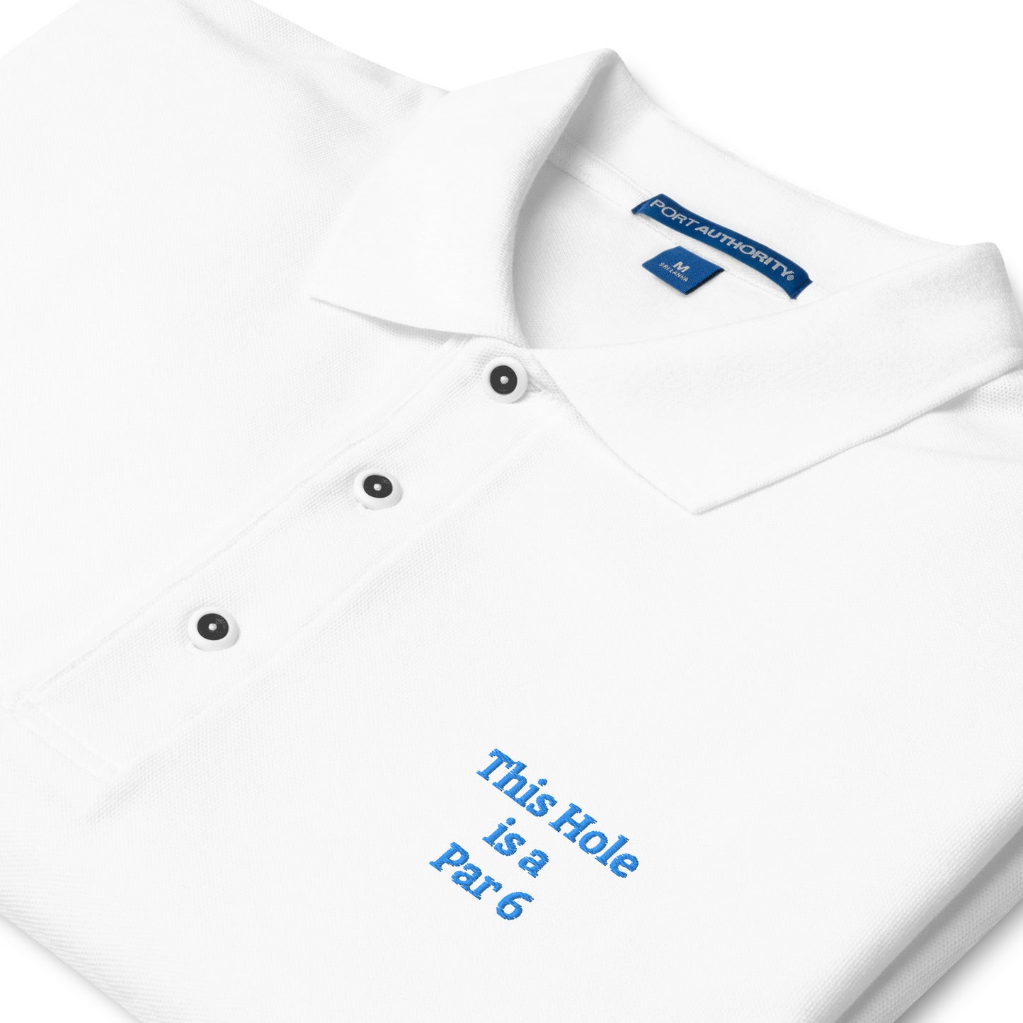 Par 6 funny embroidered golf polo Mighty Shirt