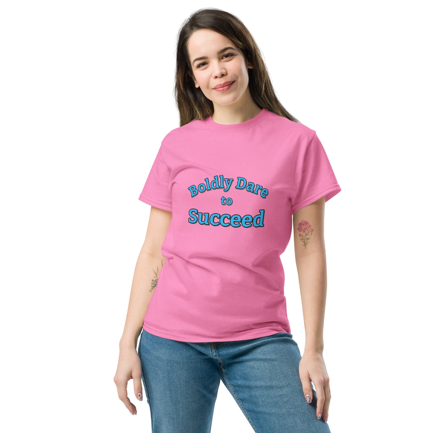 Boldly Dare to Succeed 100% Cotton Unisex T-Shirt by Mighty Shirt