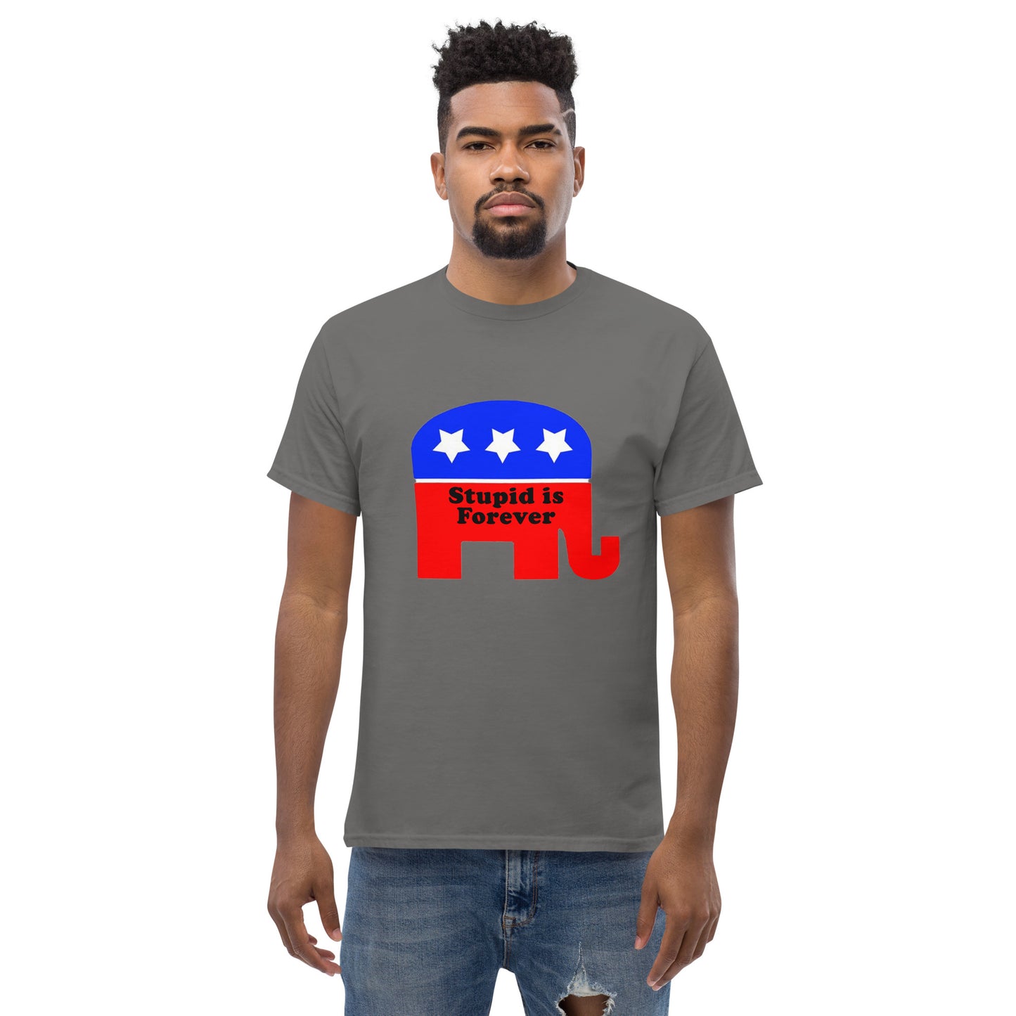 political cotton unisex T-Shirt MightyShirt republican stupid democrat