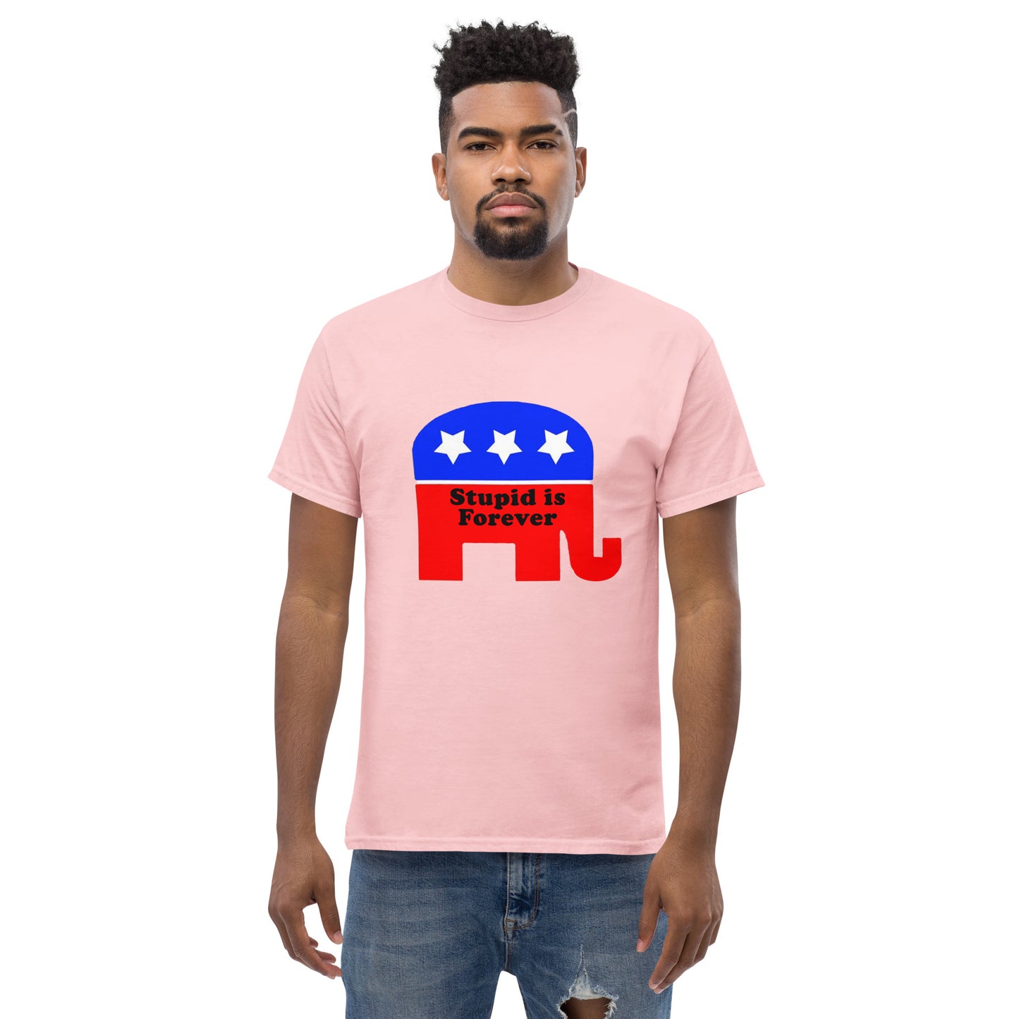political cotton unisex T-Shirt MightyShirt republican stupid democrat