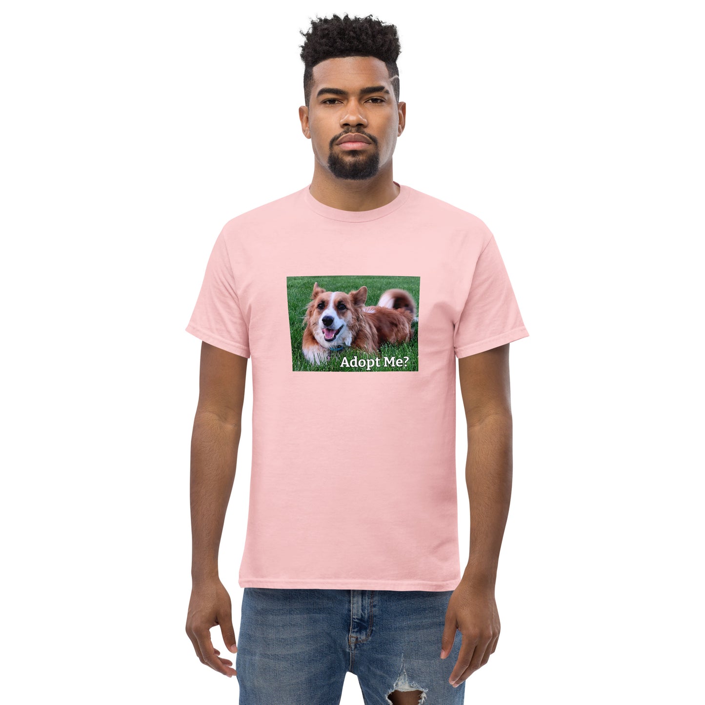 "Adopt Me?" Dog Lover Unisex Cotton classic T-Shirt by Mighty Shirt