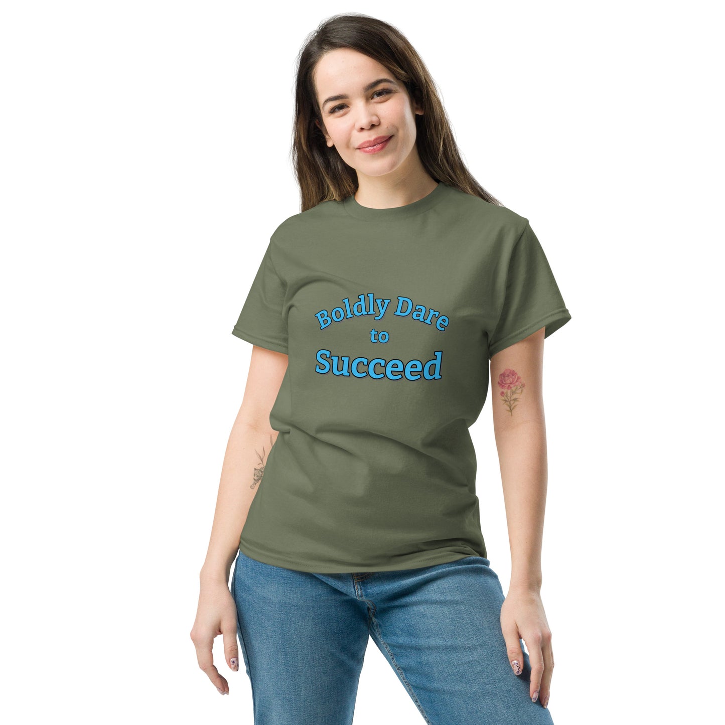 Boldly Dare to Succeed 100% Cotton Unisex T-Shirt by Mighty Shirt
