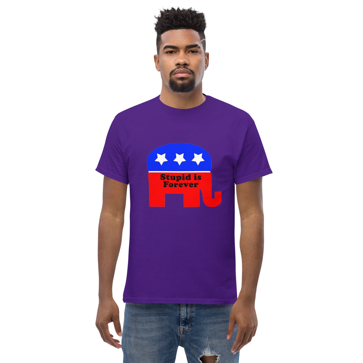 political cotton unisex T-Shirt MightyShirt republican stupid democrat