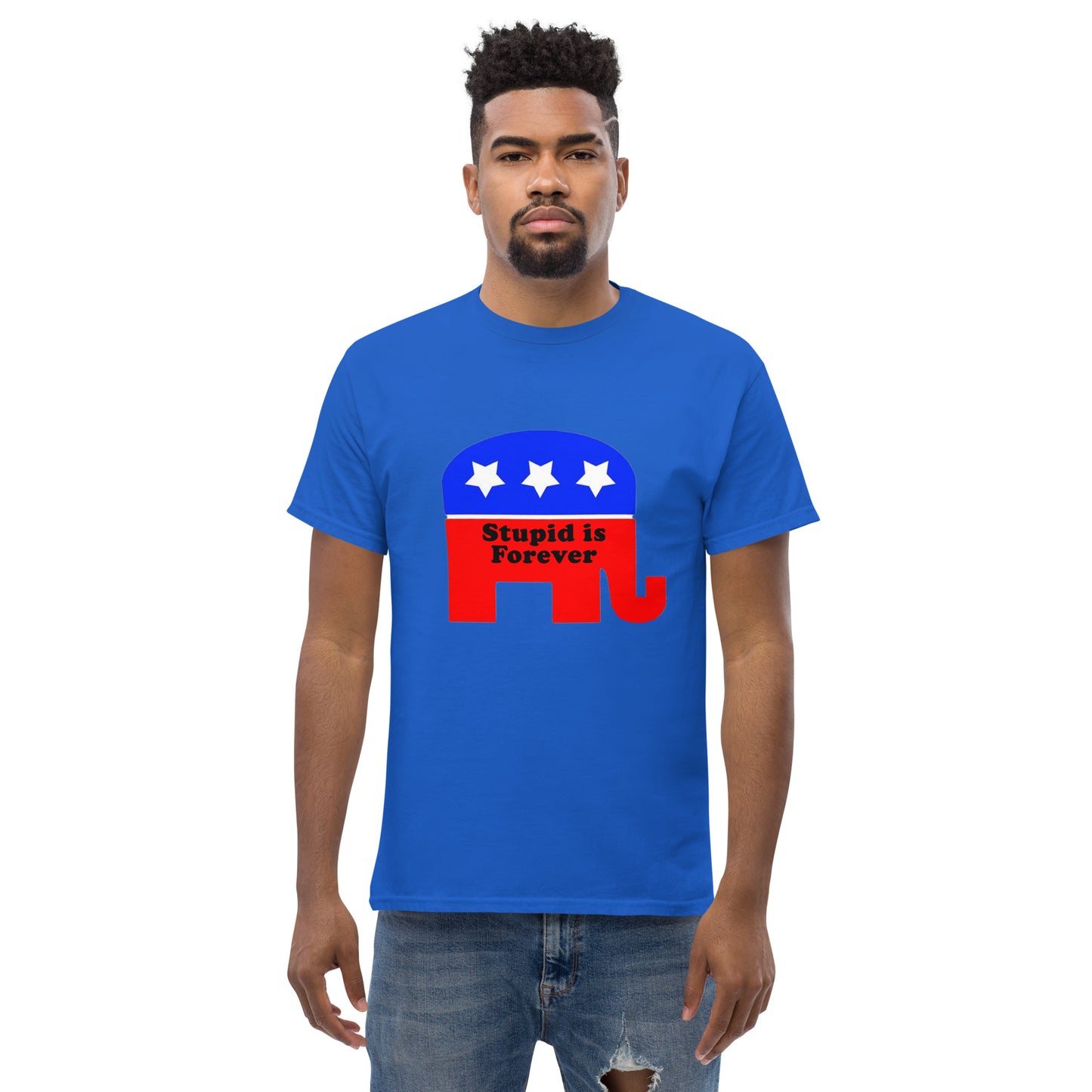 political cotton unisex T-Shirt MightyShirt republican stupid democrat