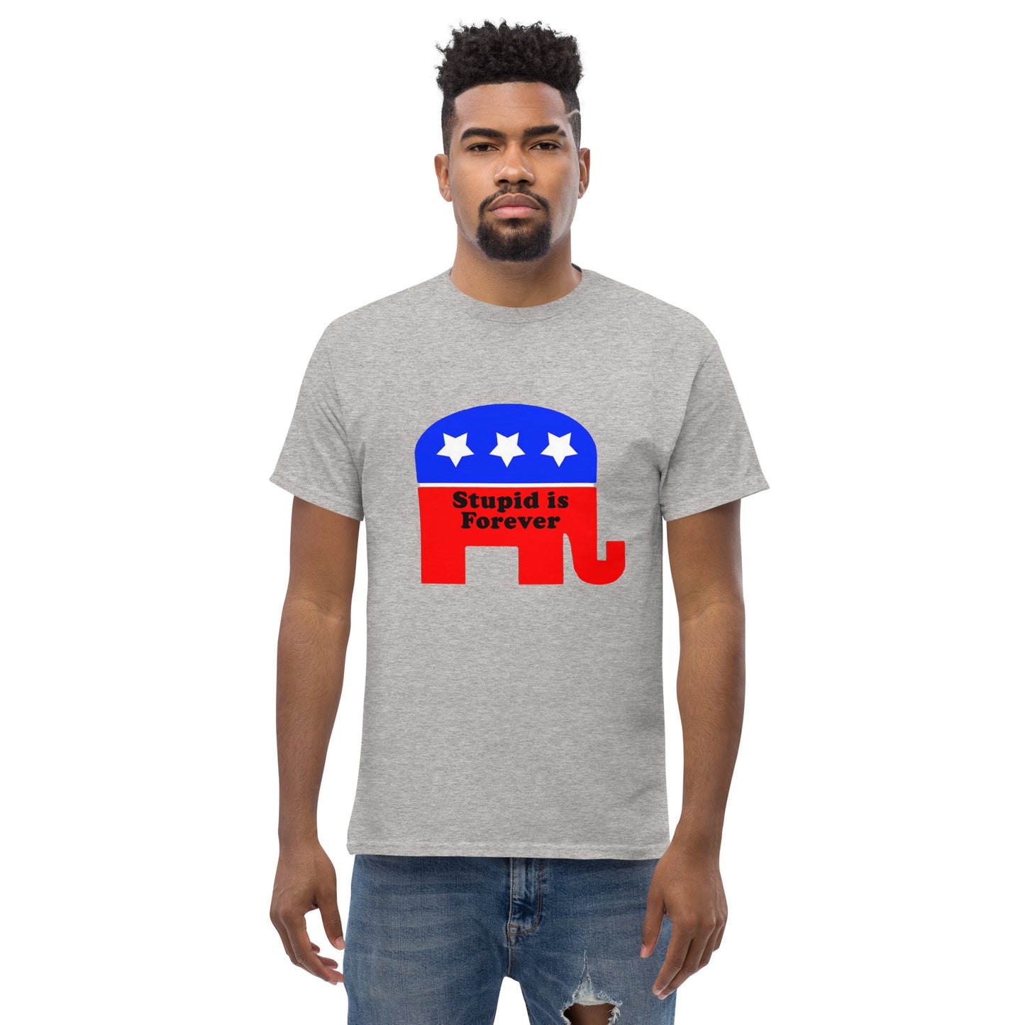political cotton unisex T-Shirt MightyShirt republican stupid democrat