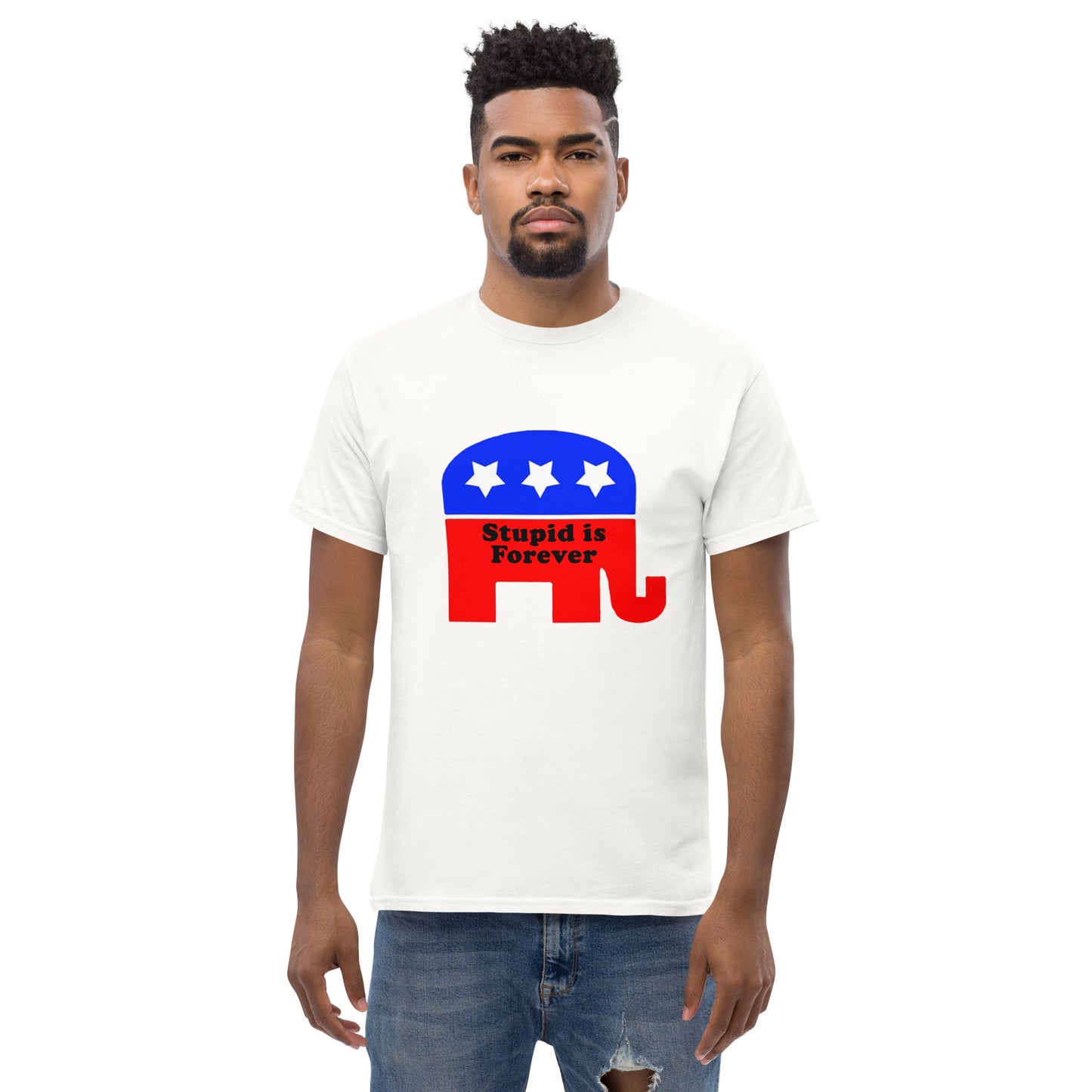 political cotton unisex T-Shirt MightyShirt republican stupid democrat