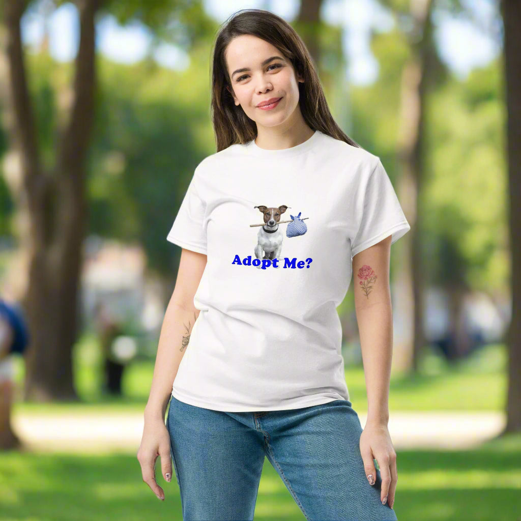 Adopt Me? dog lover's classic 100% cotton Unisex classic T-Shirt