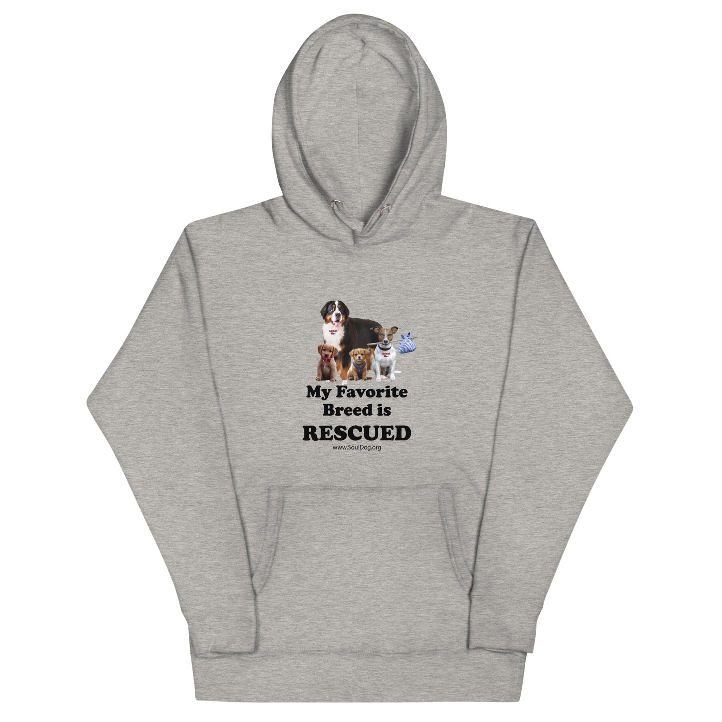 unisex Hoodie dog rescue MightyShirt premium favorite breed rescued
