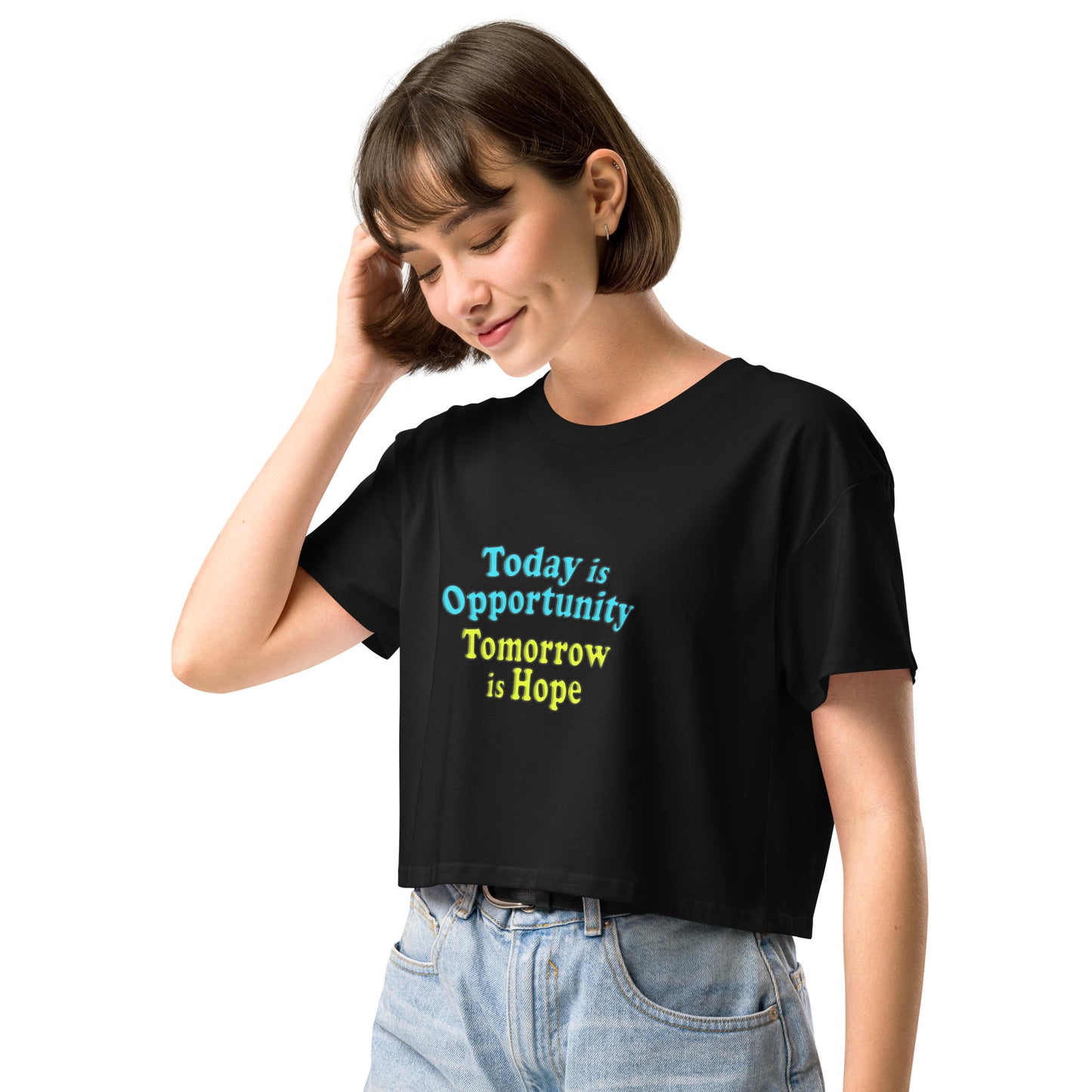 attitude hope kindness premium Cotton Women’s crop top mighty shirt