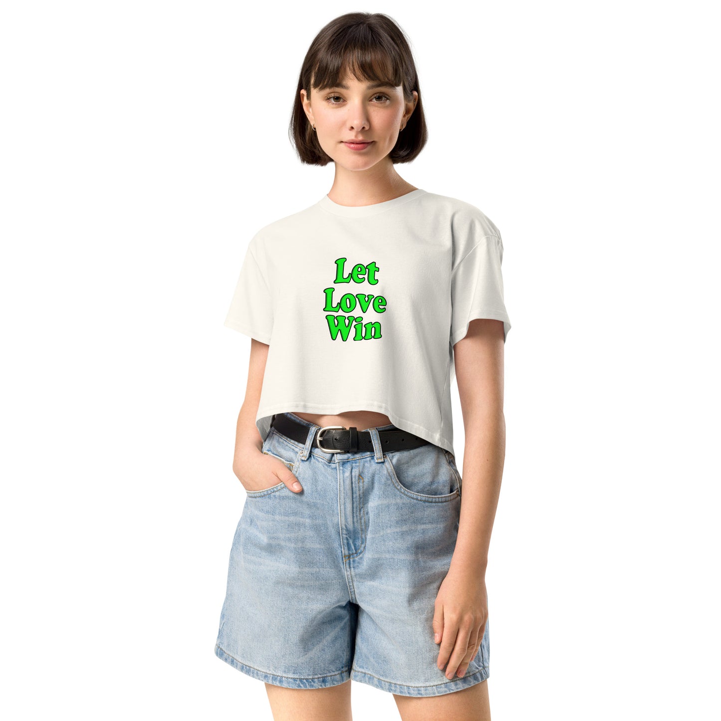 love kindness inspire premium Women's Crop Top Cotton mighty shirt attitude