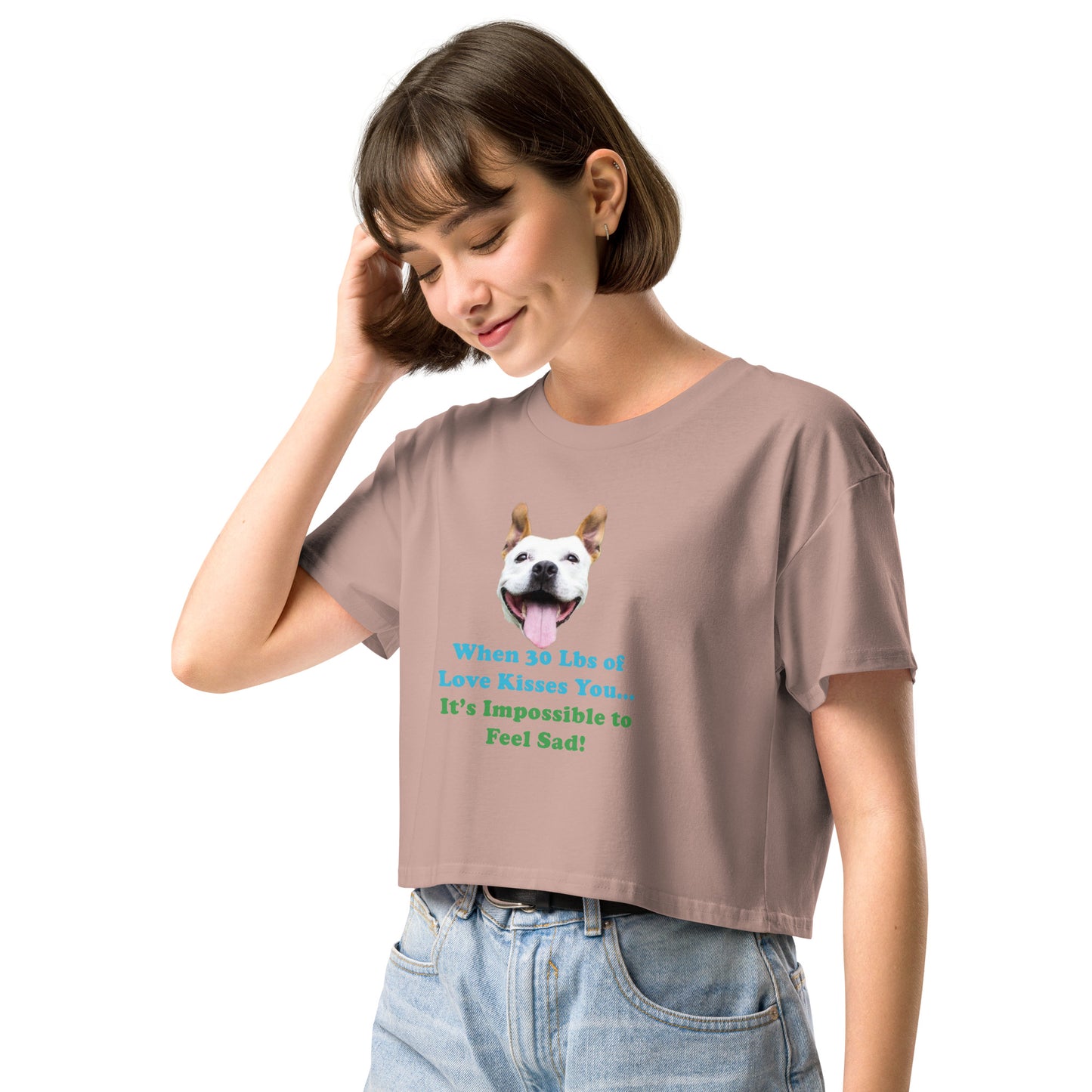 MightyShirt dog love rescue women's cotton crop top