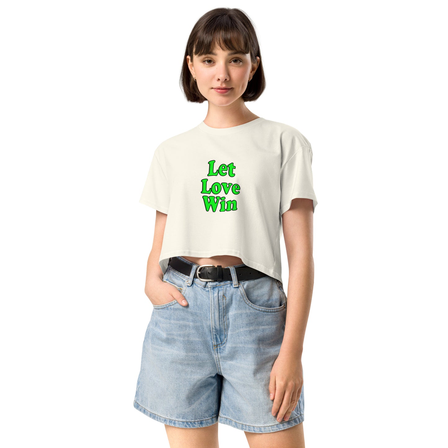 love kindness inspire premium Women's Crop Top Cotton mighty shirt attitude