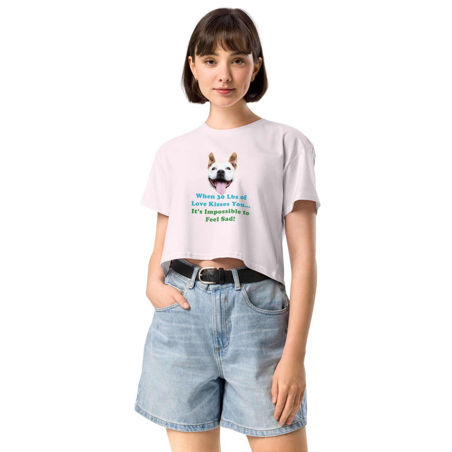 MightyShirt dog love rescue women's cotton crop top