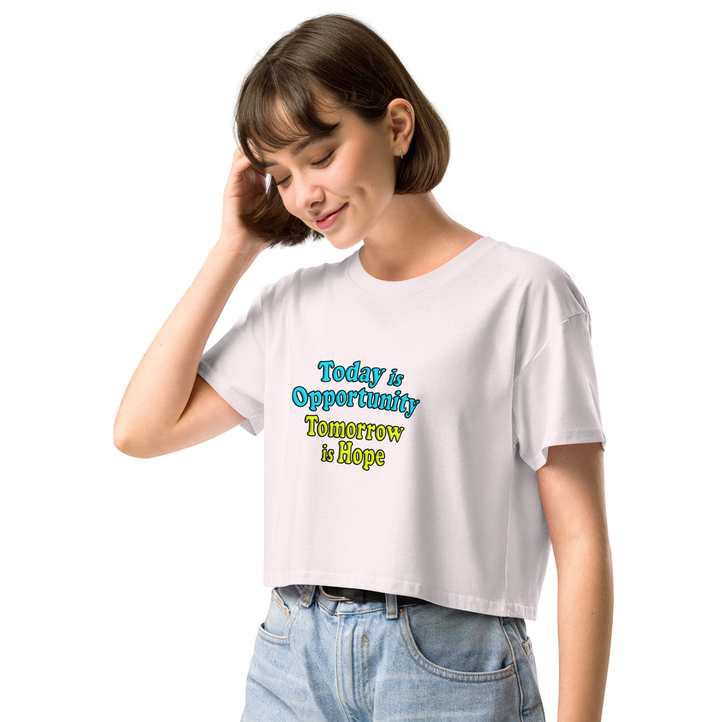attitude hope kindness premium Cotton Women’s crop top mighty shirt
