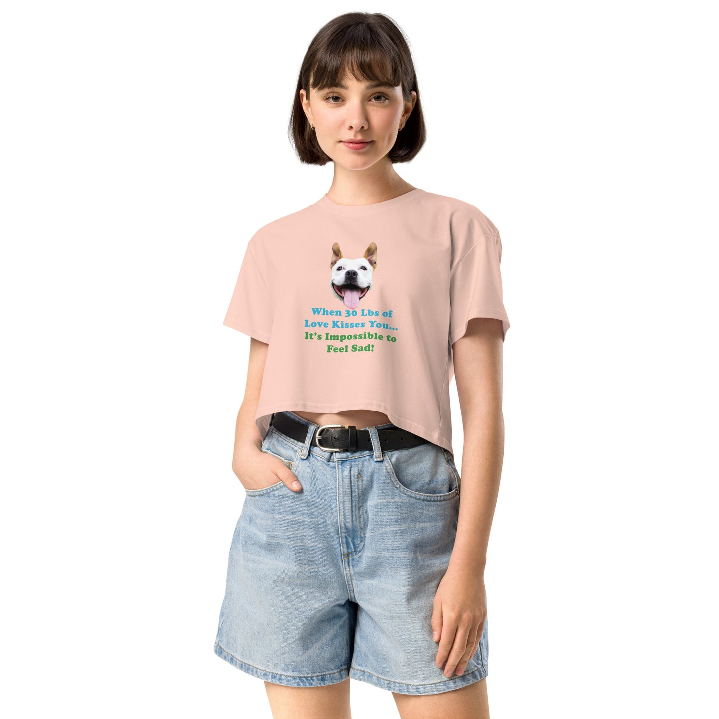 MightyShirt dog love rescue women's cotton crop top