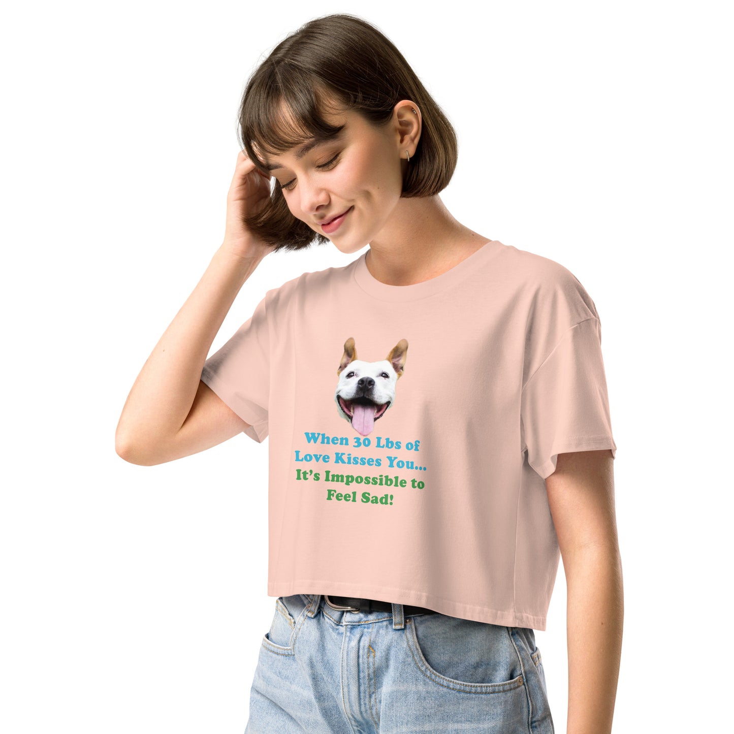 MightyShirt dog love rescue women's cotton crop top
