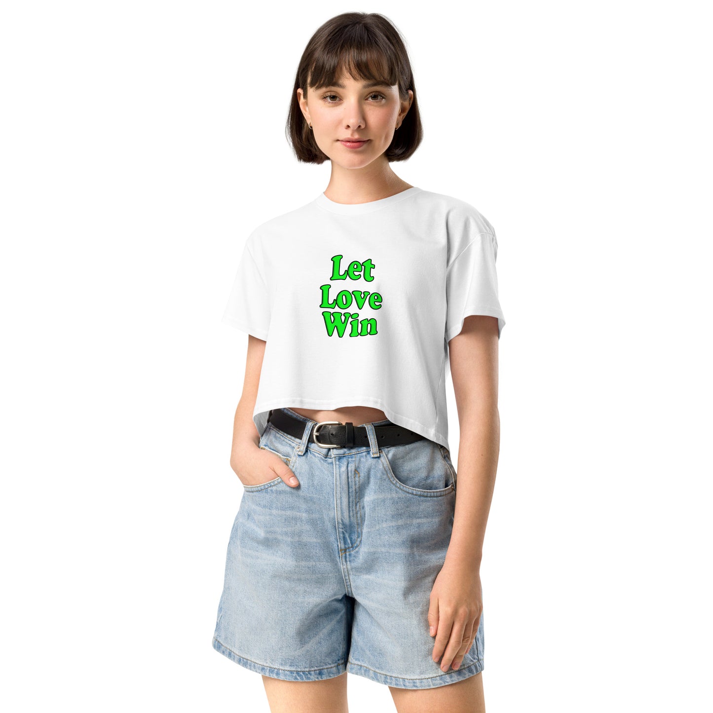 love kindness inspire premium Women's Crop Top Cotton mighty shirt attitude
