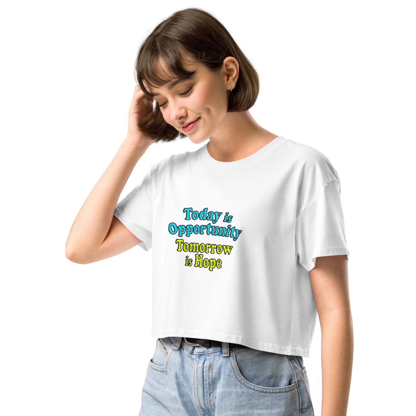 attitude hope kindness premium Cotton Women’s crop top mighty shirt
