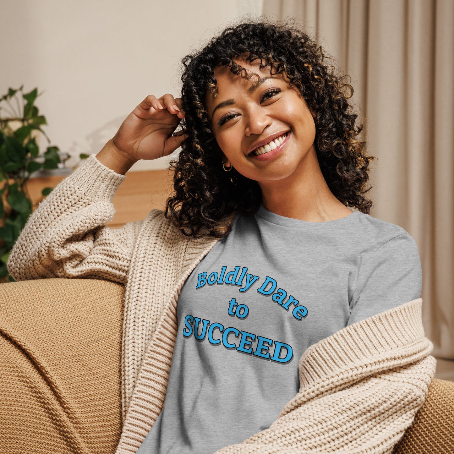 Boldly Dare to Succeed 100% Cotton Women's Tee by Mighty Shirt