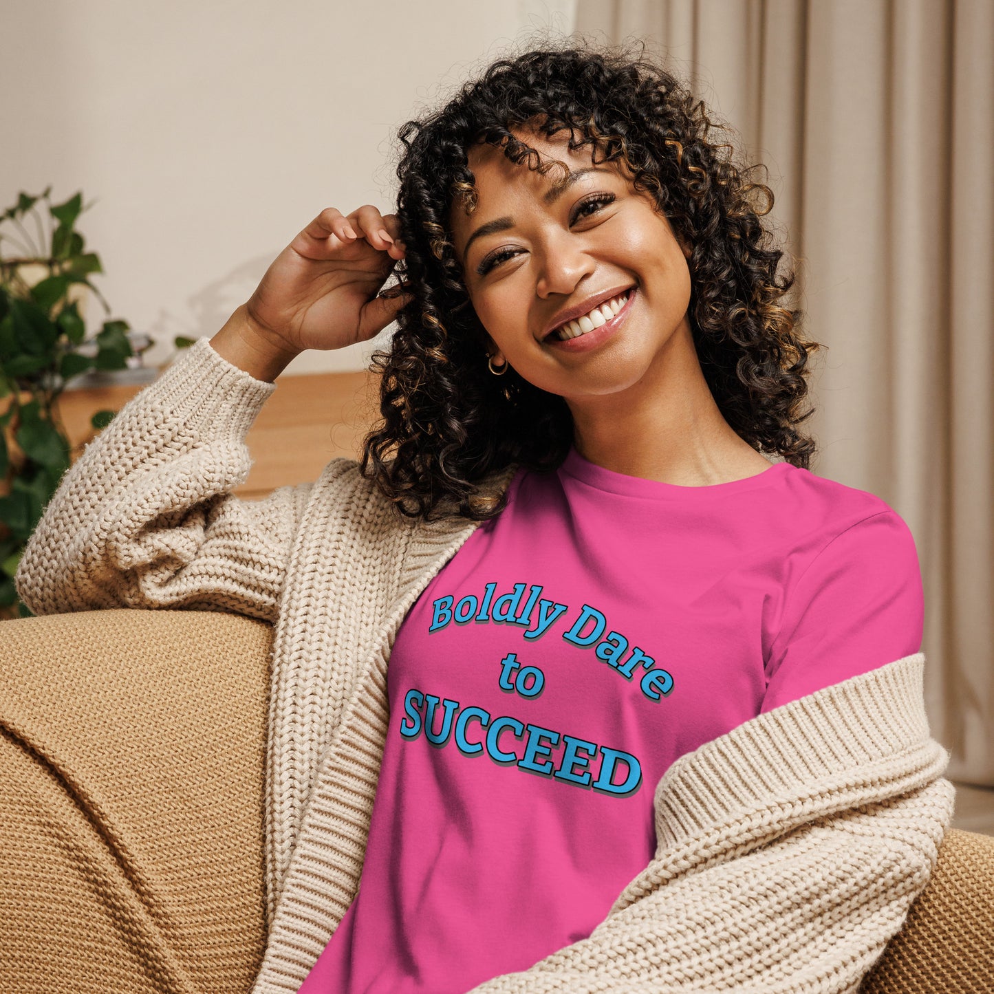 Boldly Dare to Succeed 100% Cotton Women's Tee by Mighty Shirt