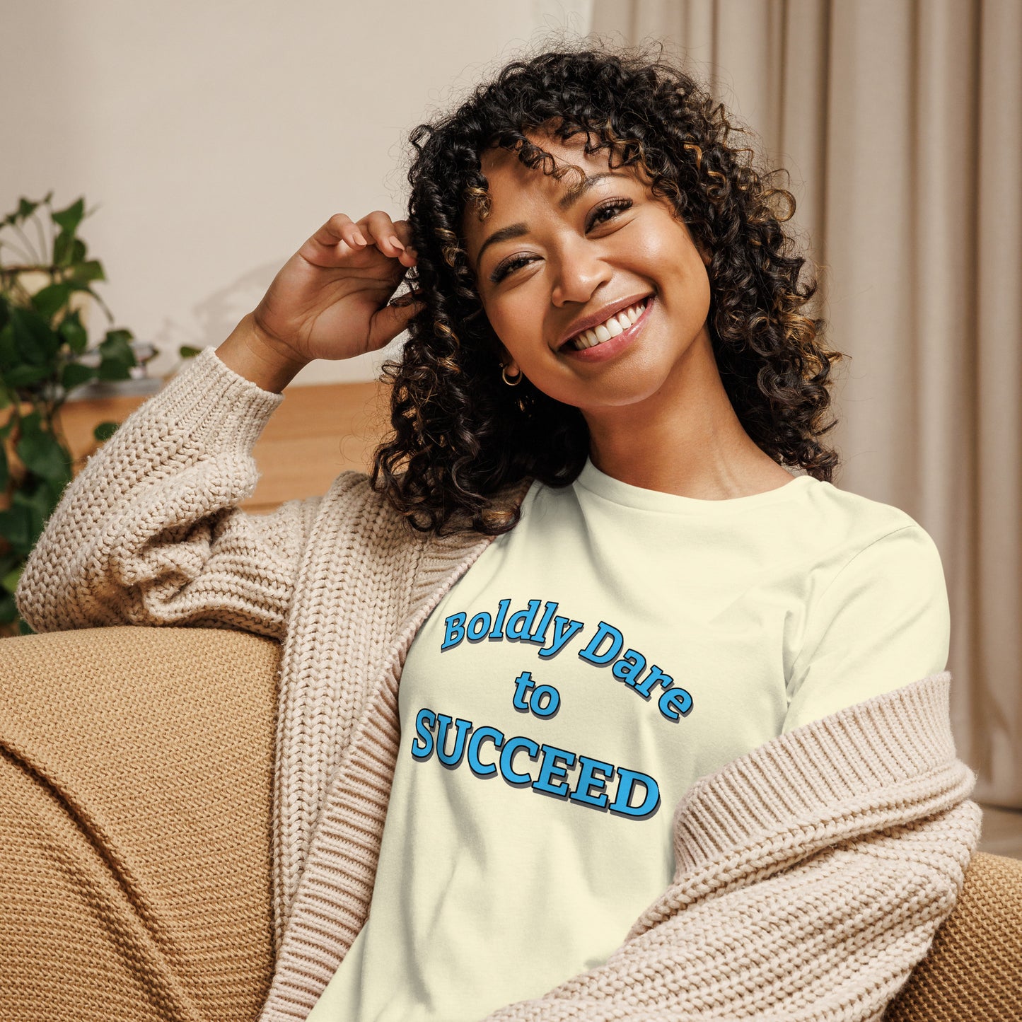Boldly Dare to Succeed 100% Cotton Women's Tee by Mighty Shirt