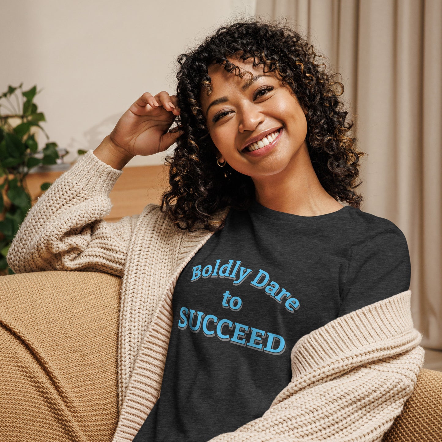 Boldly Dare to Succeed 100% Cotton Women's Tee by Mighty Shirt