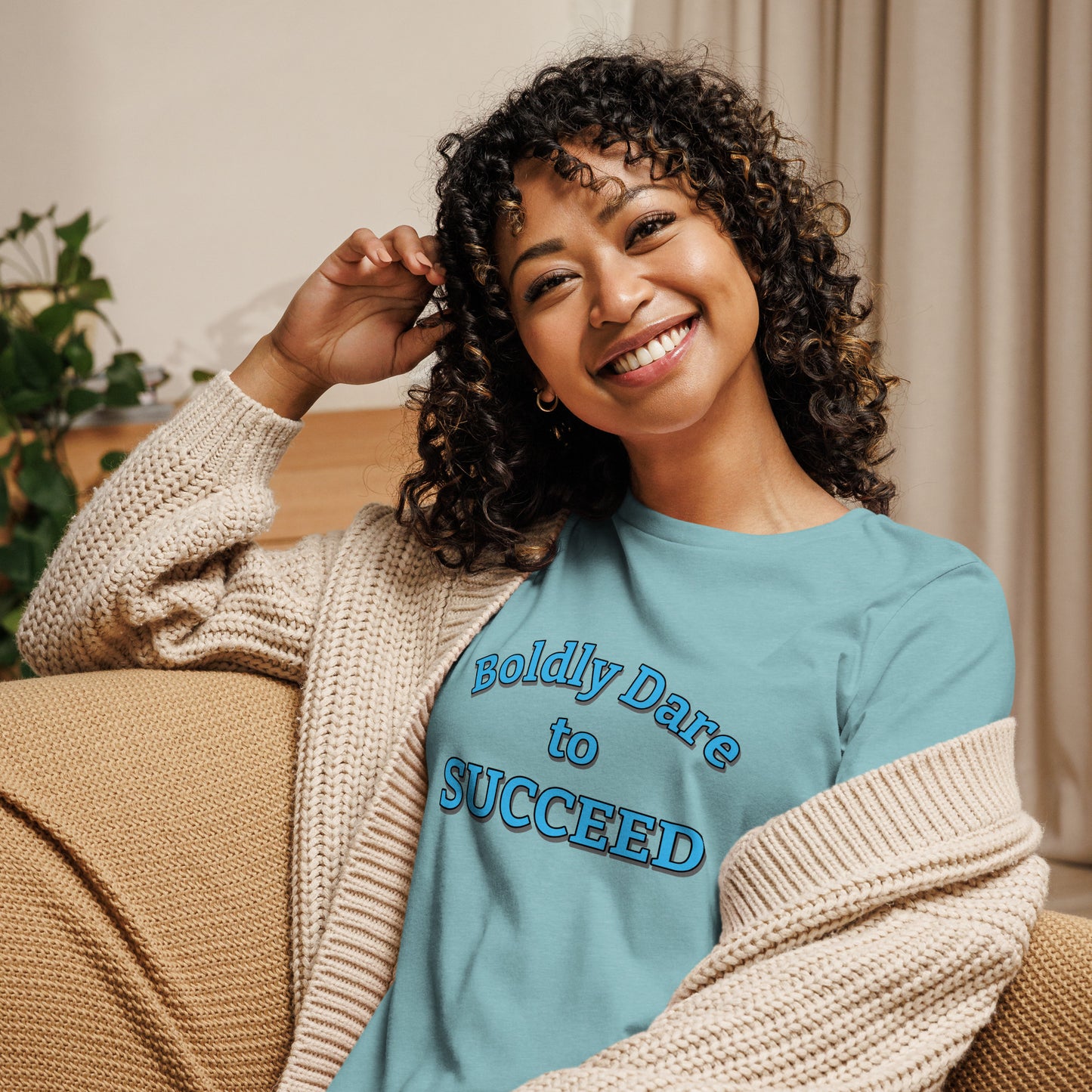 Boldly Dare to Succeed 100% Cotton Women's Tee by Mighty Shirt