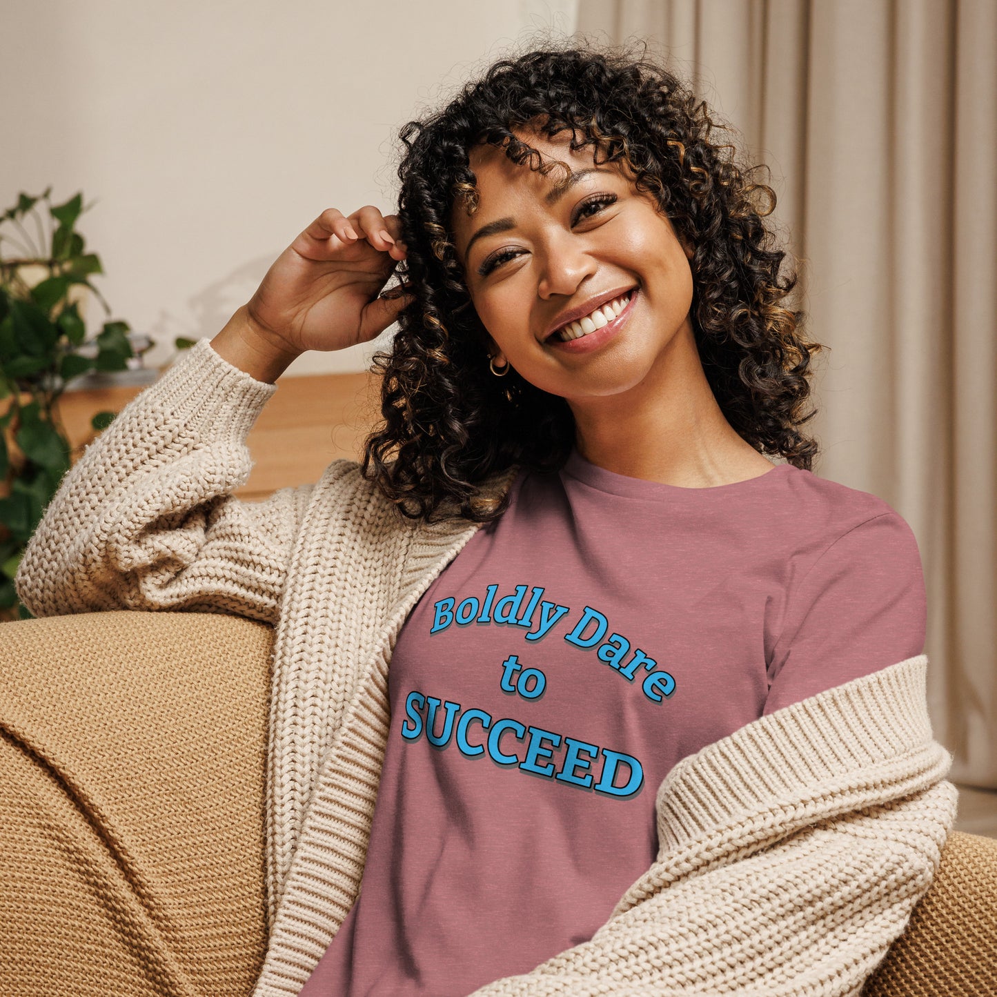 Boldly Dare to Succeed 100% Cotton Women's Tee by Mighty Shirt