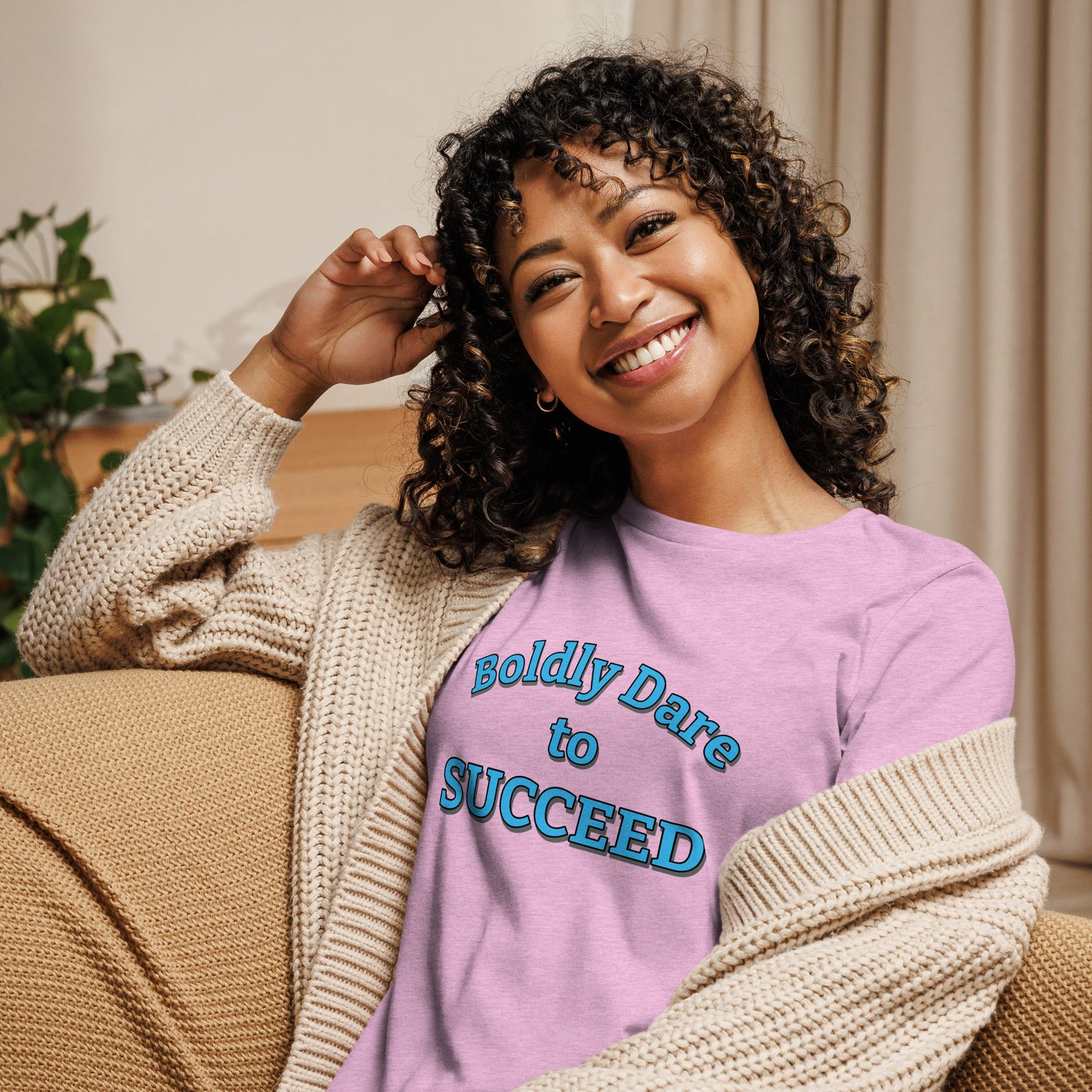 Boldly Dare to Succeed 100% Cotton Women's Tee by Mighty Shirt