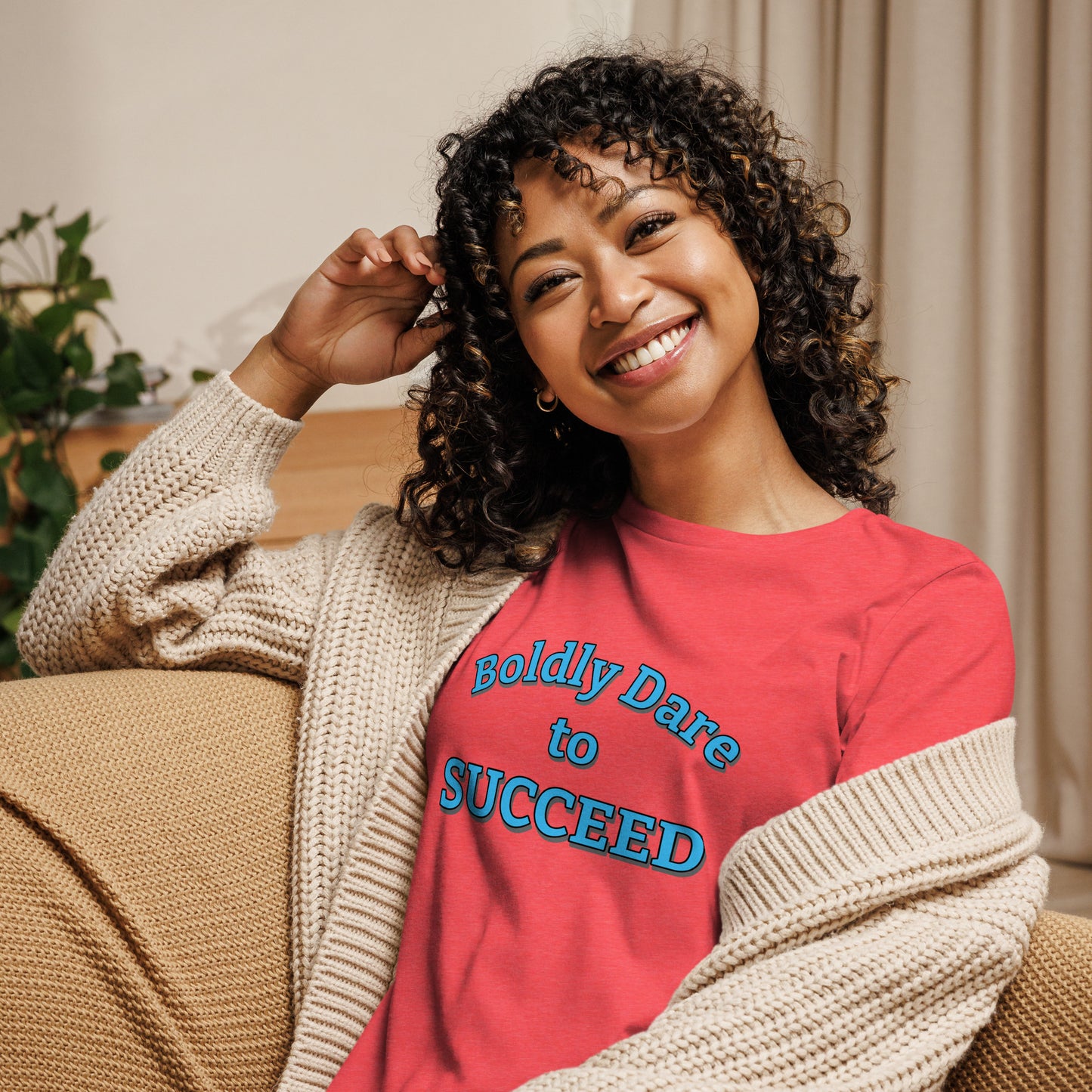 Boldly Dare to Succeed 100% Cotton Women's Tee by Mighty Shirt