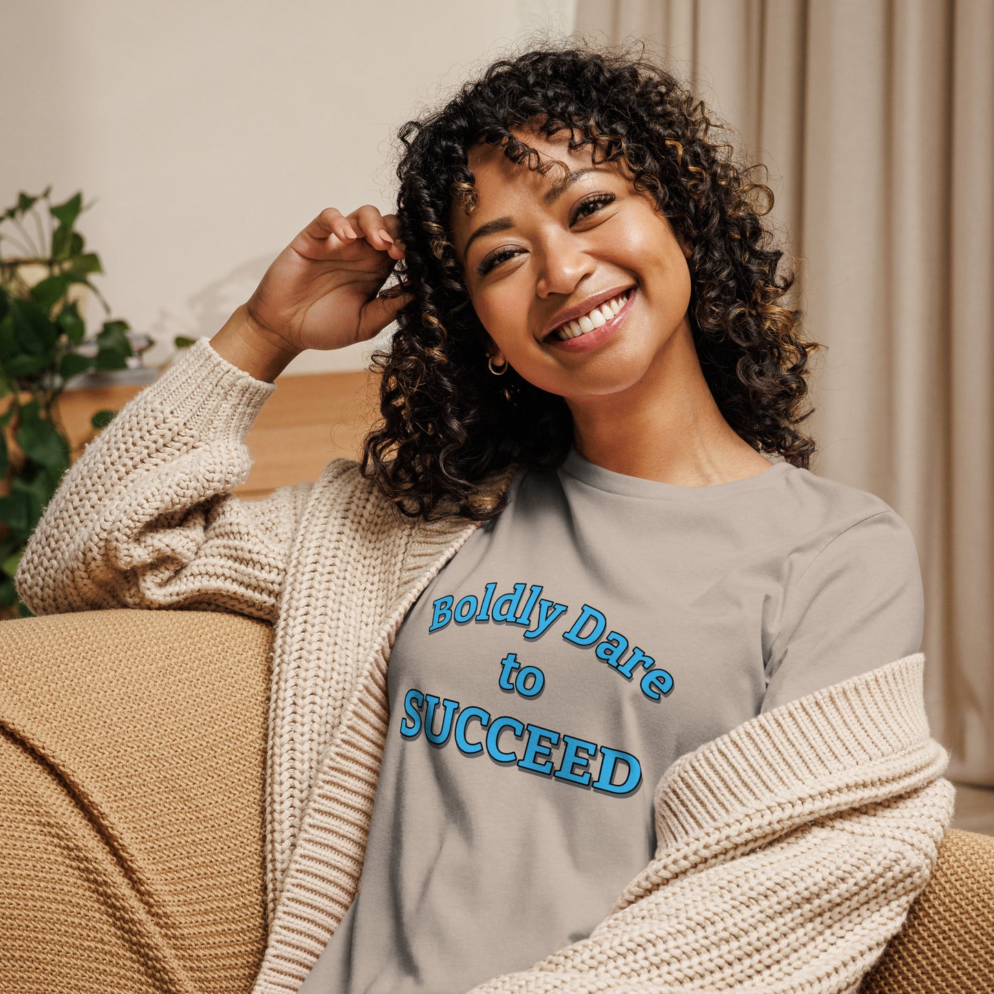 Boldly Dare to Succeed 100% Cotton Women's Tee by Mighty Shirt