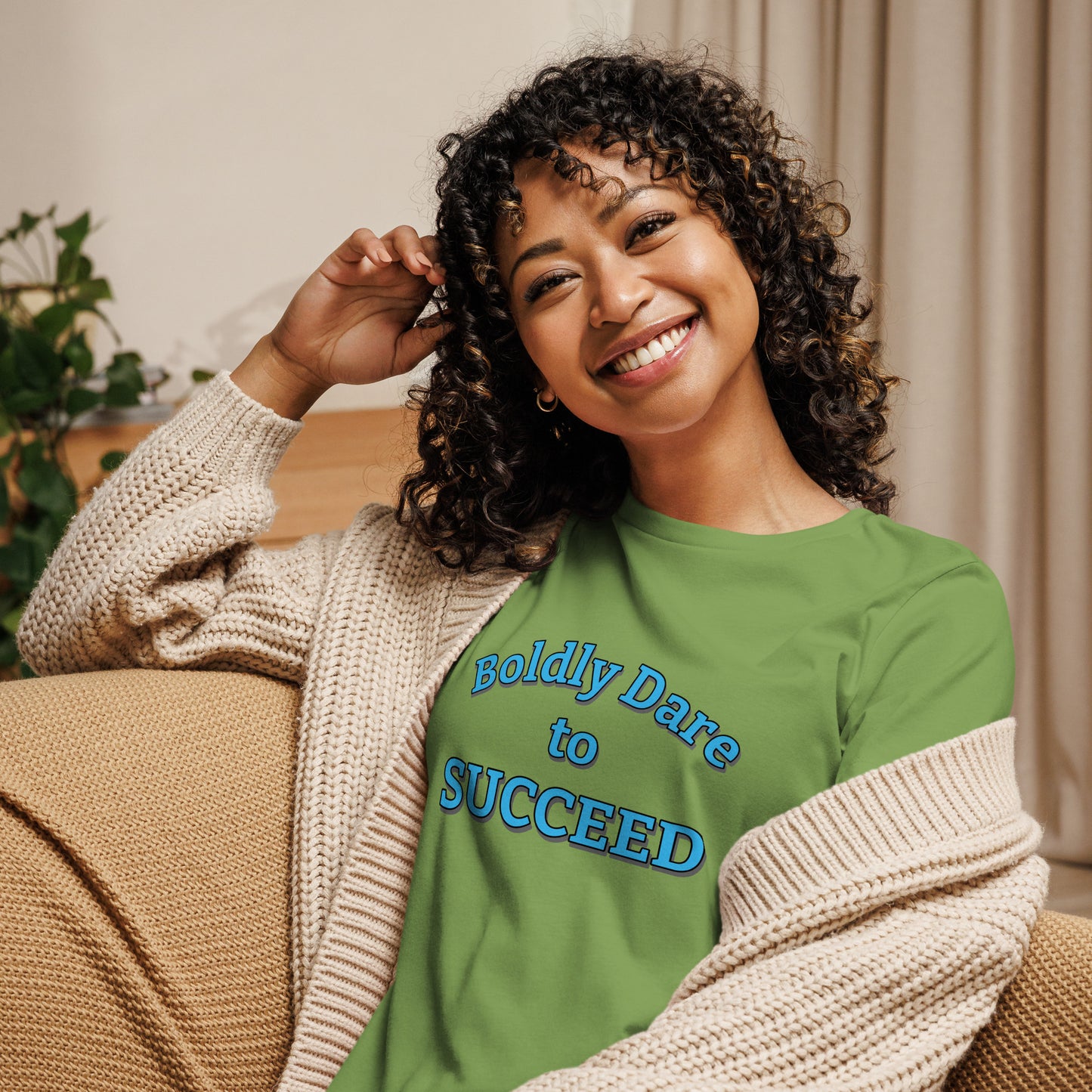 Boldly Dare to Succeed 100% Cotton Women's Tee by Mighty Shirt