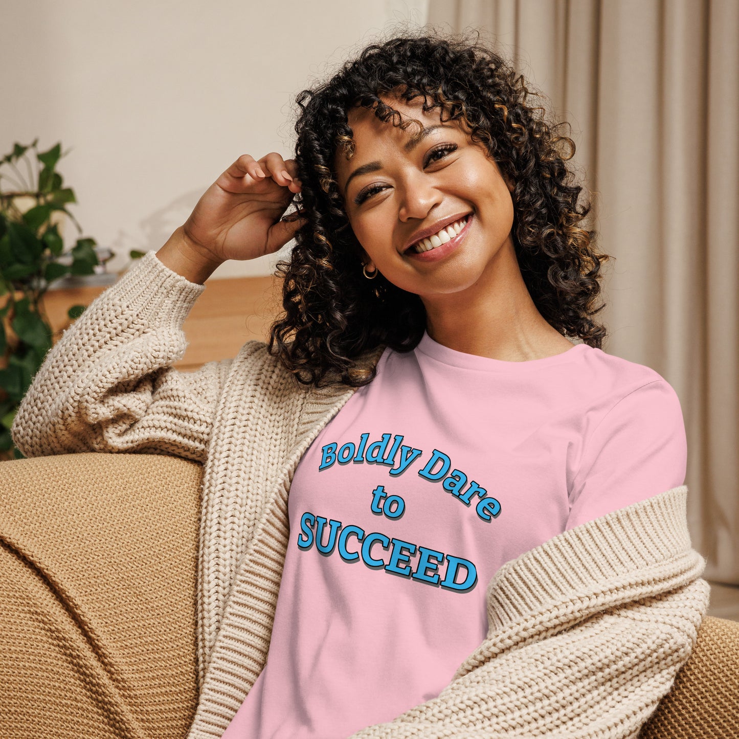 Boldly Dare to Succeed 100% Cotton Women's Tee by Mighty Shirt