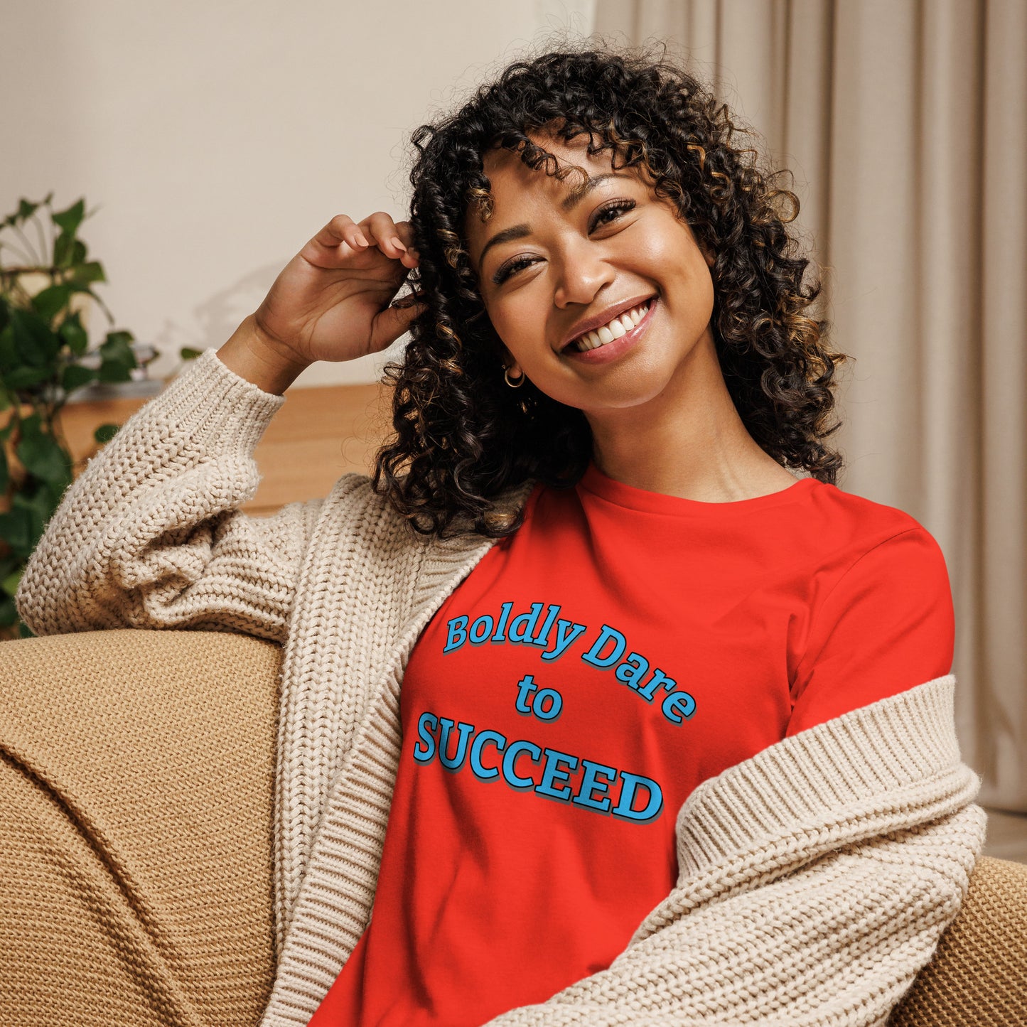 Boldly Dare to Succeed 100% Cotton Women's Tee by Mighty Shirt