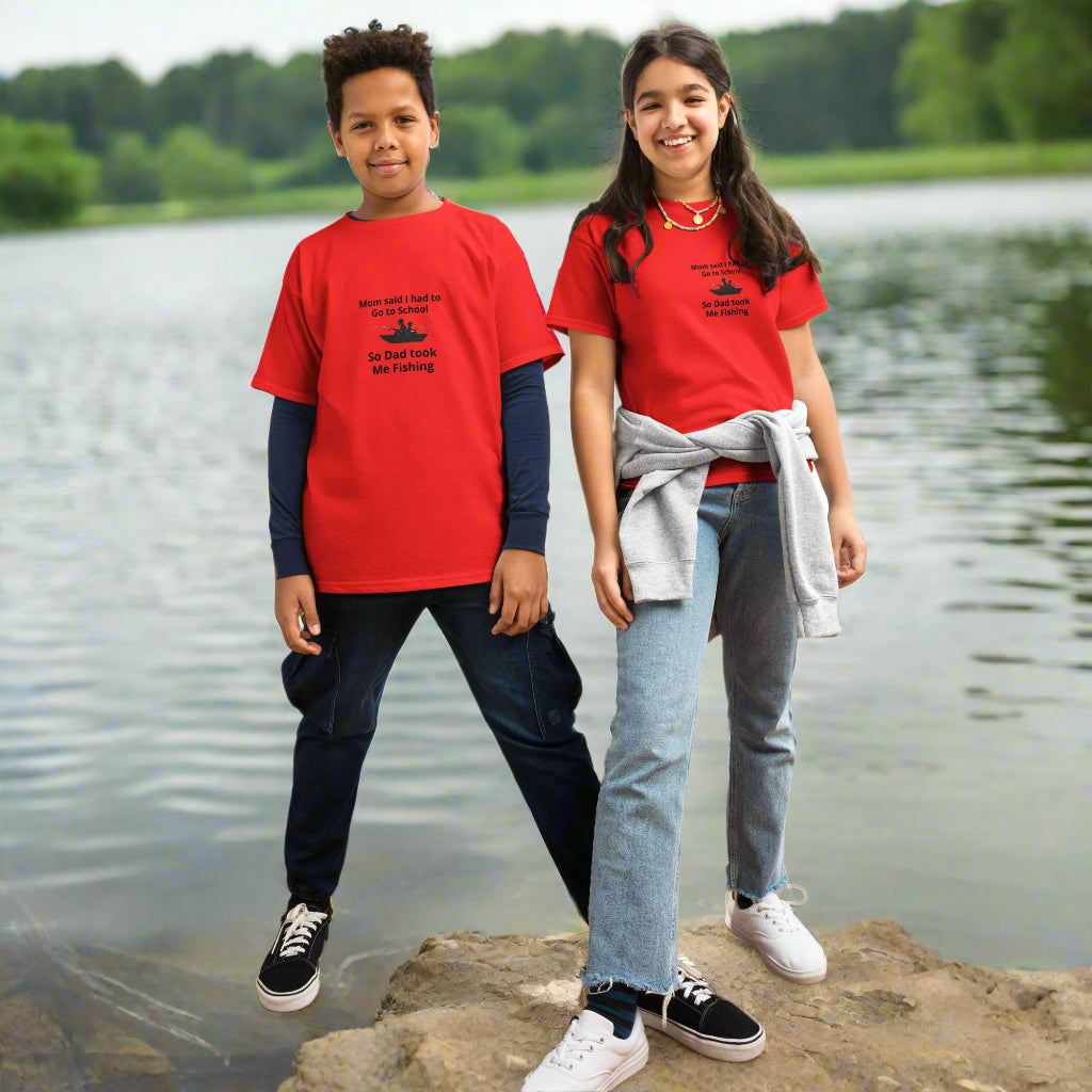 Mom said Back to School - Dad said Fishing kids T-Shirt by Mighty Shirt