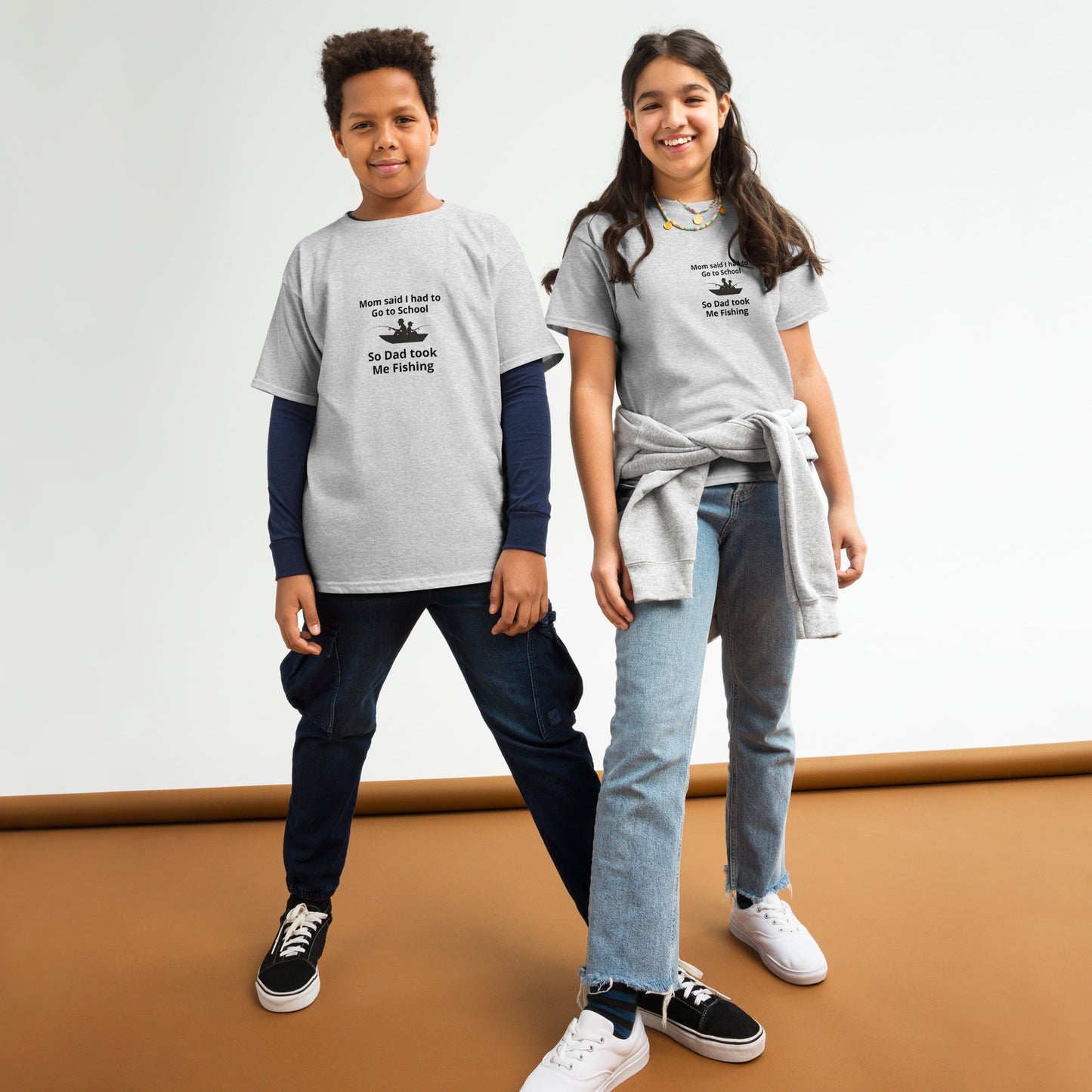 Mom said Back to School - Dad said Fishing kids T-Shirt by Mighty Shirt
