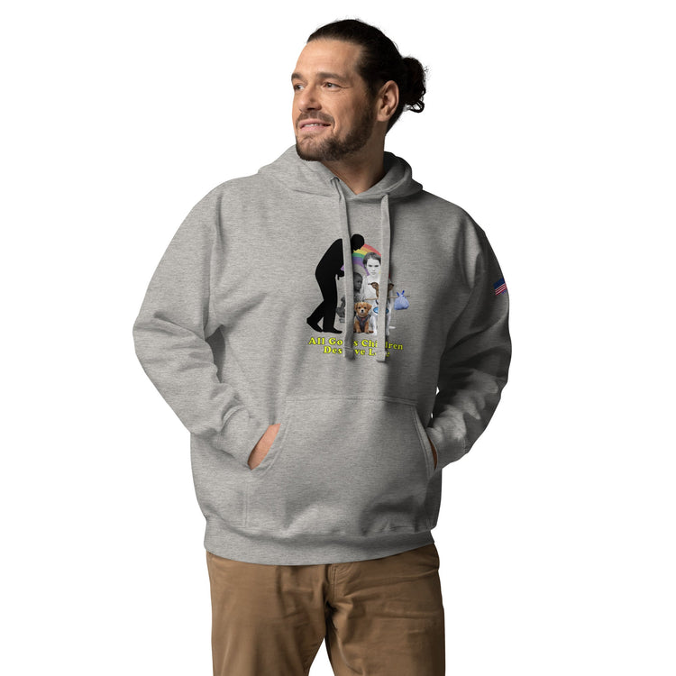 man wearing hoodie with chest graphic