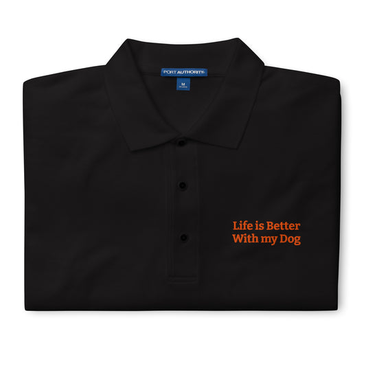 Dogs Love Me Embroidered Premium Polo Shirt  by MightyShirt