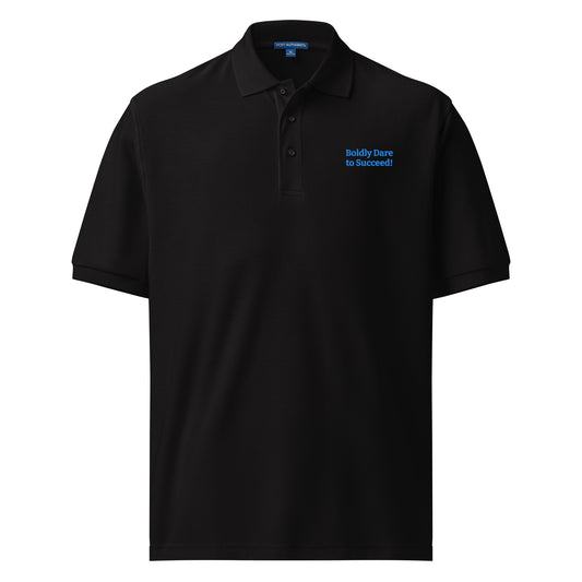 "Boldly Dare to Succeed!" Men's Premium Polo by Mighty Shirt