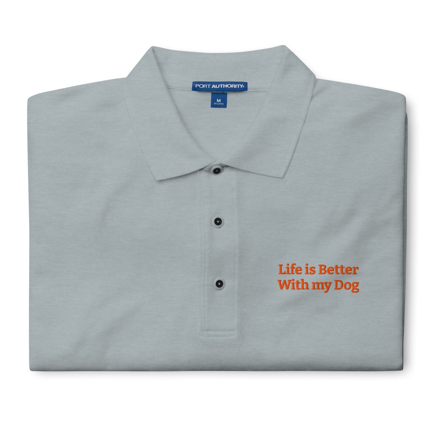Dogs Love Me Embroidered Premium Polo Shirt  by MightyShirt