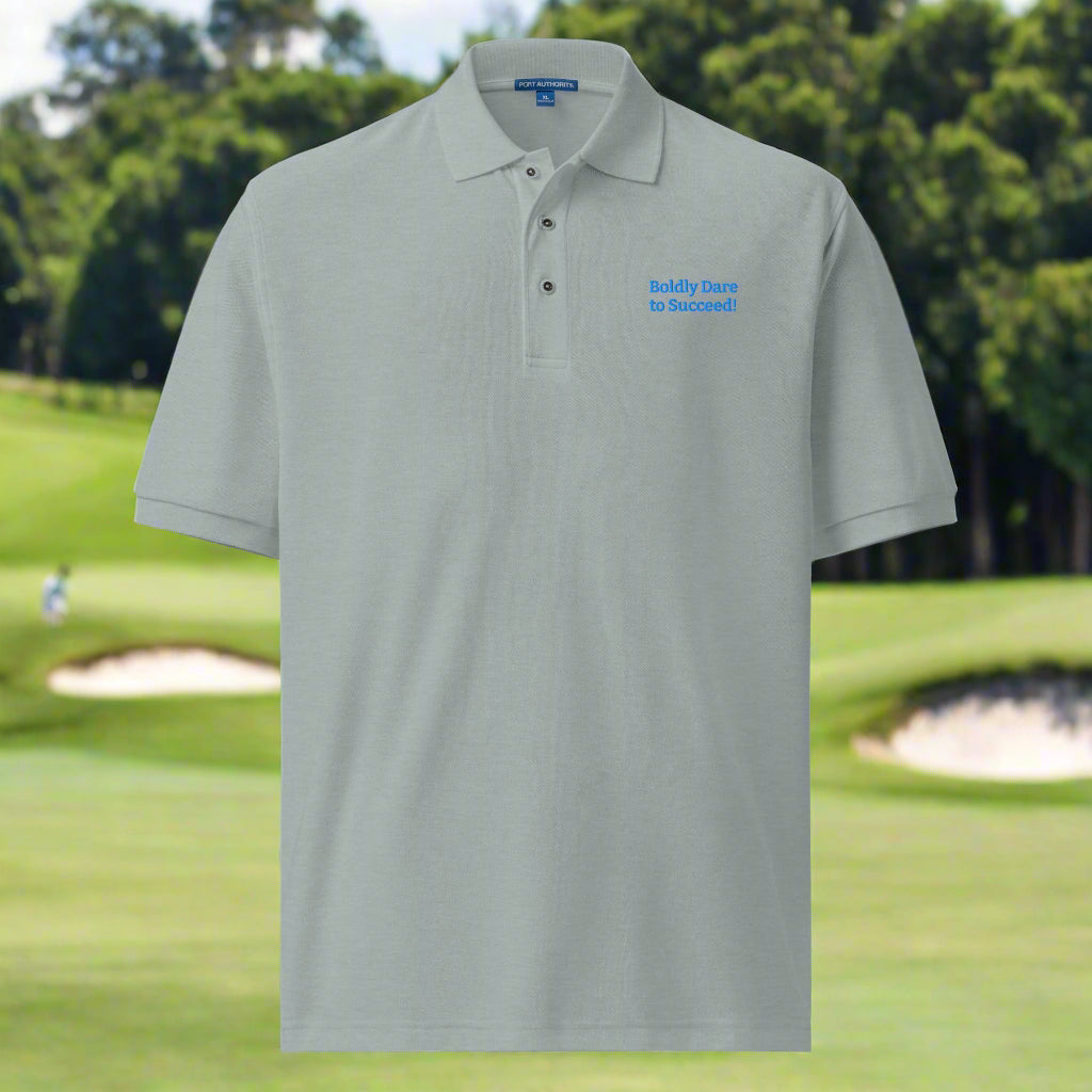 "Boldly Dare to Succeed!" Men's Premium Polo by Mighty Shirt