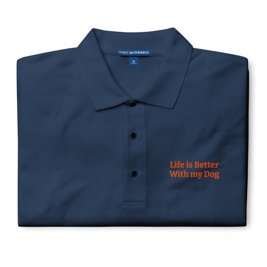 Dogs Love Me Embroidered Premium Polo Shirt  by MightyShirt
