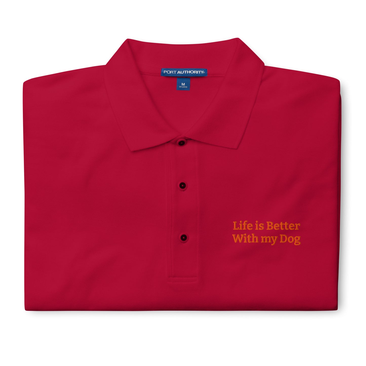 Dogs Love Me Embroidered Premium Polo Shirt  by MightyShirt